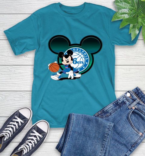 NBA Philadelphia 76ers Mickey Mouse Disney Basketball T-Shirt 8
