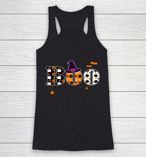 Boo Halloween Costume Witch Racerback Tank