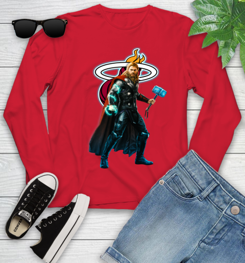 NBA Thor Avengers Endgame Basketball Miami Heat Youth Long Sleeve 11