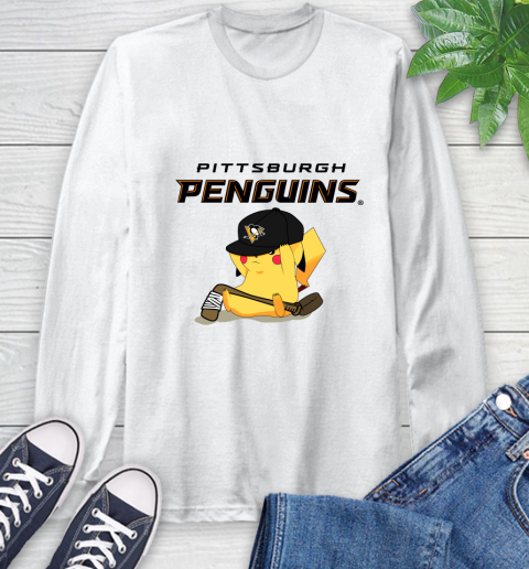 NHL Pikachu Hockey Sports Pittsburgh Penguins Long Sleeve T-Shirt