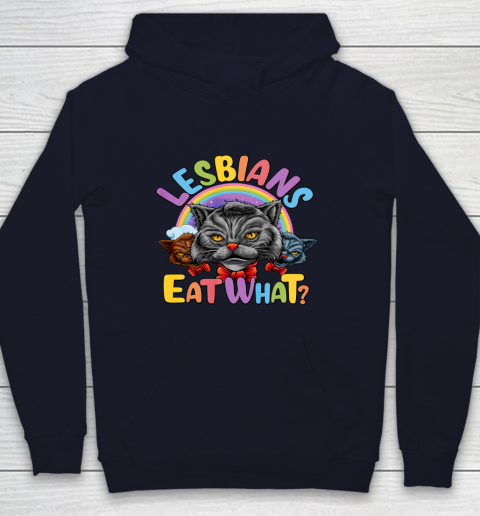 Lesbians Eat What Mug Pussy Cat Funny LGBT Pride Youth Hoodie 2