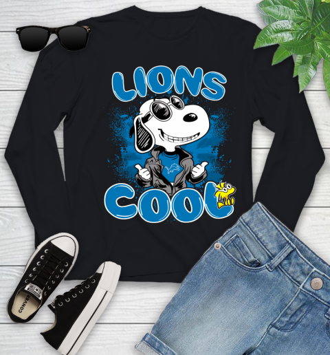 NFL Football Detroit Lions Cool Snoopy Shirt Youth Long Sleeve