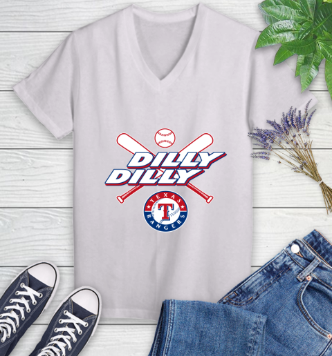 MLB Texas Rangers Dilly Dilly Baseball Sports Women's V-Neck T-Shirt