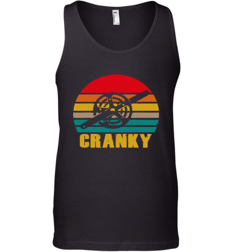 Bicycle Cranky Cycling Lovers Sunset Vintage Tank Top