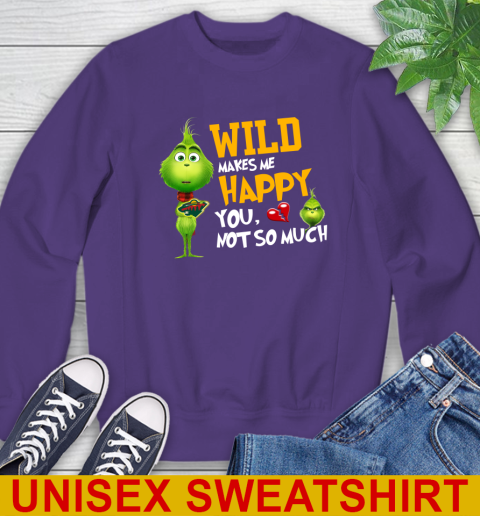 NHL Minnesota Wild Makes Me Happy You Not So Much Grinch Hockey Sports Sweatshirt 4