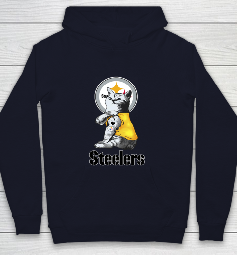 NFL Football My Cat Loves Pittsburgh Steelers Youth Hoodie 2