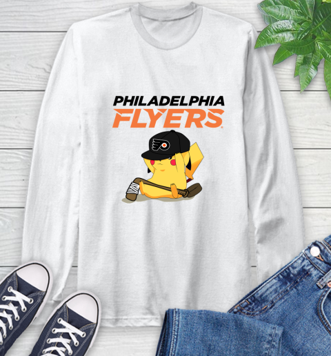 NHL Pikachu Hockey Sports Philadelphia Flyers Long Sleeve T-Shirt