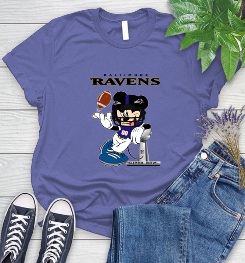 NFL Baltimore Ravens Mickey Mouse Disney Super Bowl Football T Shirt Women's T-Shirt 11