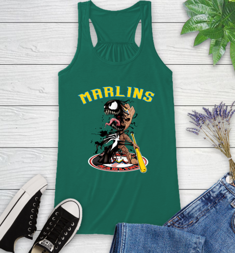 MLB Miami Marlins Baseball Venom Groot Guardians Of The Galaxy Racerback Tank 7
