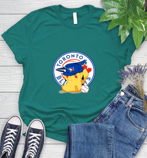 MLB Pikachu Baseball Sports Toronto Blue Jays Women's T-Shirt 12