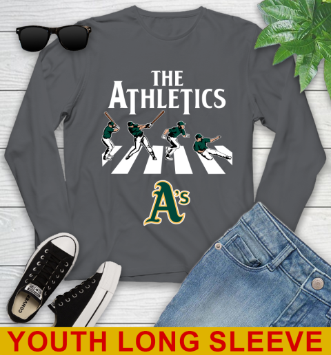 MLB Baseball Oakland Athletics The Beatles Rock Band Shirt Youth Long Sleeve 9