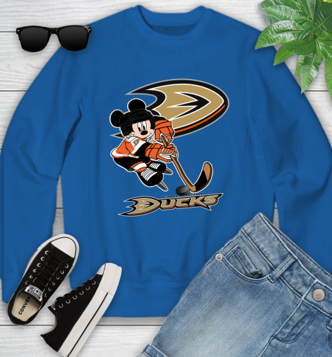 NHL Anaheim Ducks Mickey Mouse Disney Hockey T Shirt Youth Sweatshirt 8