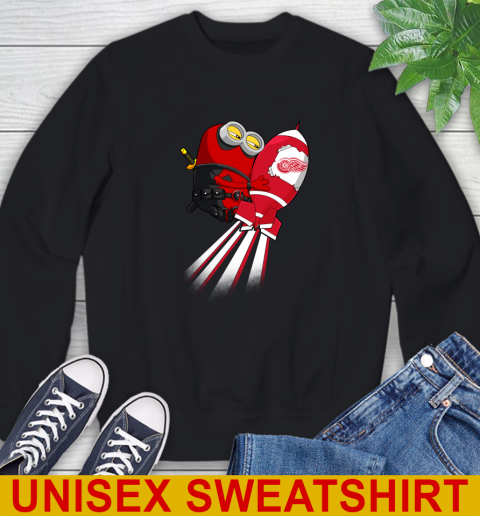NHL Hockey Detroit Red Wings Deadpool Minion Marvel Shirt Sweatshirt