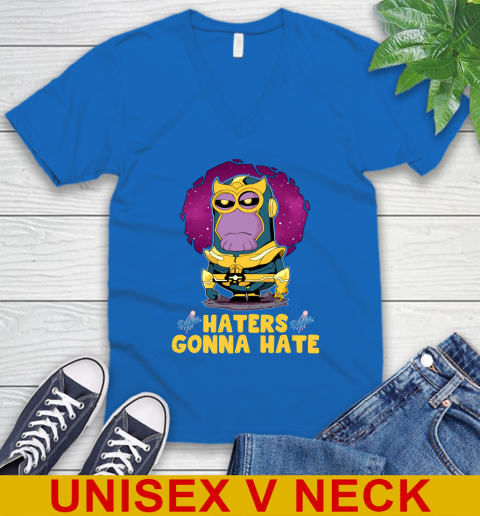 MLB Baseball Los Angeles Dodgers Haters Gonna Hate Thanos Minion Marvel Shirt V-Neck T-Shirt 6