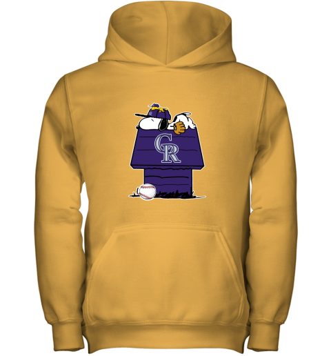 Colorado Rockies Snoopy And Woodstock Resting Together MLB Youth Hoodie