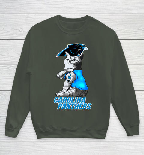 NFL Football My Cat Loves Carolina Panthers Youth Sweatshirt 8