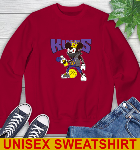 Sacramento Kings NBA Basketball Mickey Peace Sign Sports Sweatshirt 7
