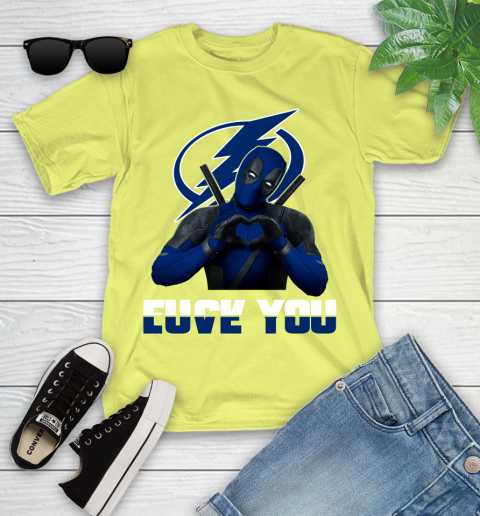 NHL Tampa Bay Lightning Deadpool Love You Fuck You Hockey Sports Youth T-Shirt 10