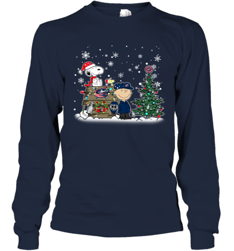 NHL Columbus Blue Jackets Snoopy Charlie Brown Woodstock Christmas Stanley Cup Hockey T Shirt NZq47A7XyCJ long sleeve tee 14 95 151514 front navy