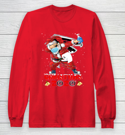 Atlanta Falcons Funny Santa Claus Dabbing Christmas 2020 NFL Long Sleeve T-Shirt 7