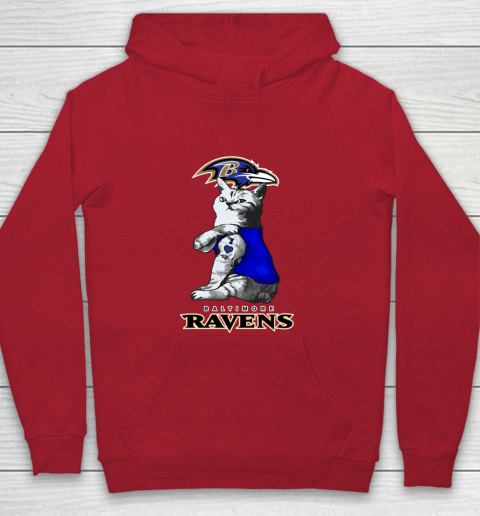 NFL Football My Cat Loves Baltimore Ravens Youth Hoodie 7