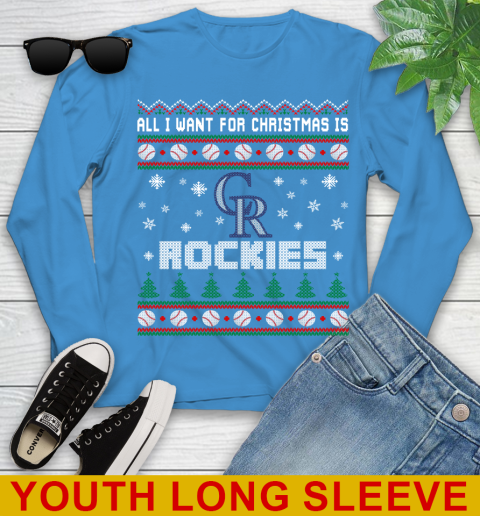 MLB All I Want For Christmas Is Colorado Rockies Baseball Sports 124