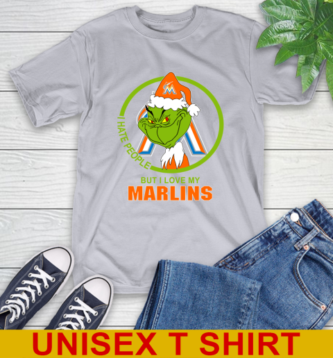 Miami Marlins MLB Christmas Grinch I Hate People But I Love My Favorite Baseball Team T-Shirt 6