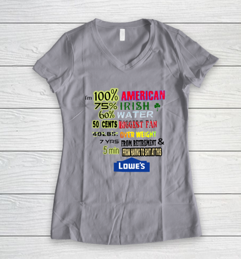 I'm 100 American 70 Irish Women's V-Neck T-Shirt 2