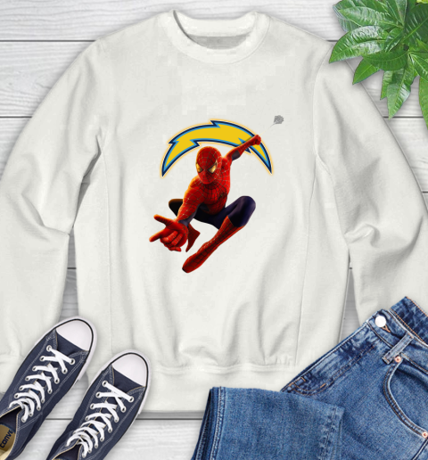 NFL Spider Man Avengers Endgame Football Los Angeles Chargers Sweatshirt