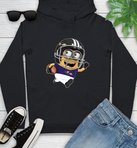 NFL Baltimore Ravens Minions Disney Football Sports Youth Hoodie 2