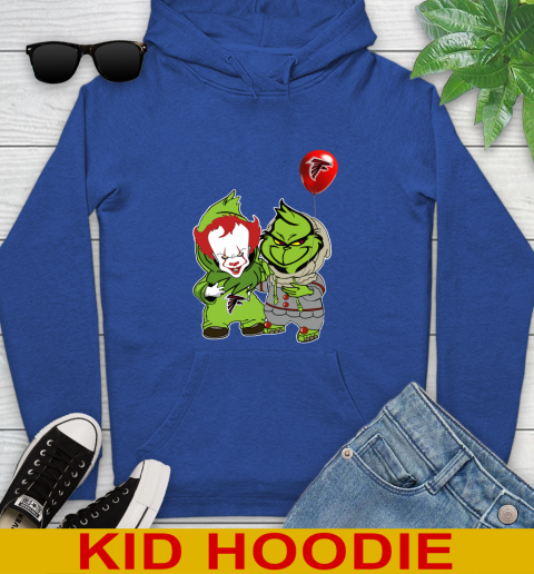 Atlanta Falcons Baby Pennywise Grinch Christmas NFL Football Youth Hoodie 10