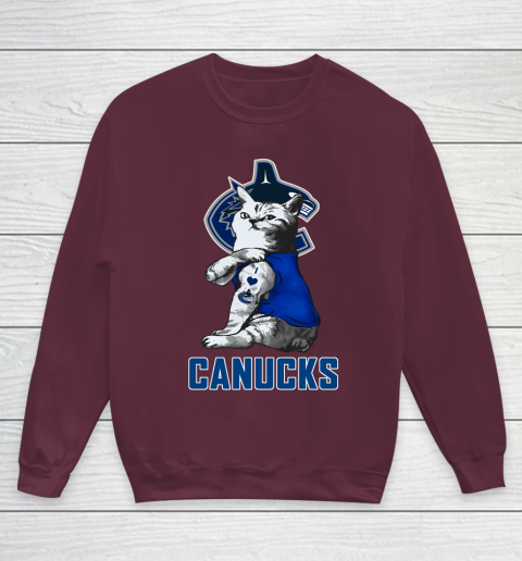 NHL My Cat Loves Vancouver Canucks Hockey Youth Sweatshirt 4