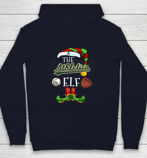 Oakland Athletics Christmas ELF Funny MLB Youth Hoodie 2