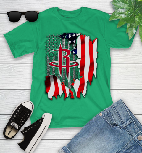 Houston Rockets NBA Basketball American Flag Youth T-Shirt 8
