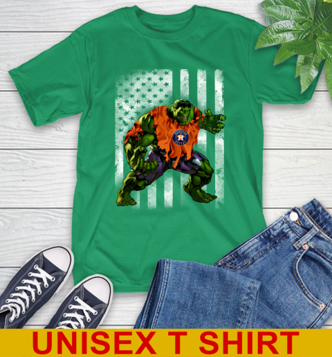 Houston Astros Hulk Marvel Avengers MLB Baseball American Flag T-Shirt 7