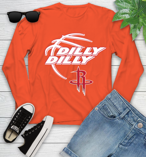 NBA Houston Rockets Dilly Dilly Basketball Sports Youth Long Sleeve 4
