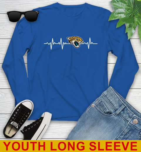 Jacksonville Jaguars NFL Football Heart Beat Shirt Youth Long Sleeve 11 Jacksonville Jaguars NFL Football Heart Beat Shirt Youth Long Sleeve - Image 11
