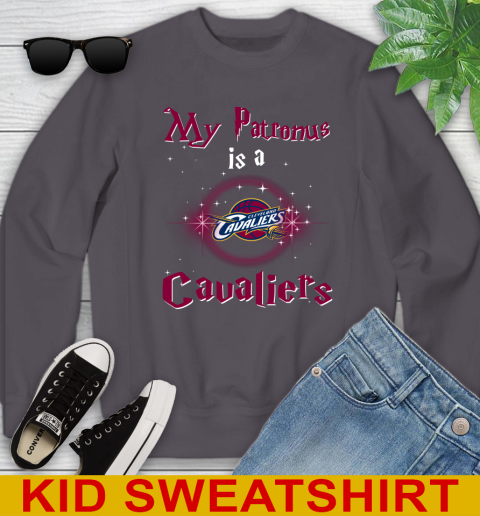 NBA Basketball Harry Potter My Patronus Is A Cleveland Cavaliers Youth Sweatshirt 5