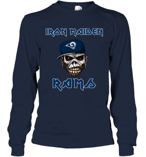 NFL Los Angeles Rams Iron Maiden Rock Band Music Football Sports kSQPCFS9Nnn long sleeve tee 14 95 151514 front navy