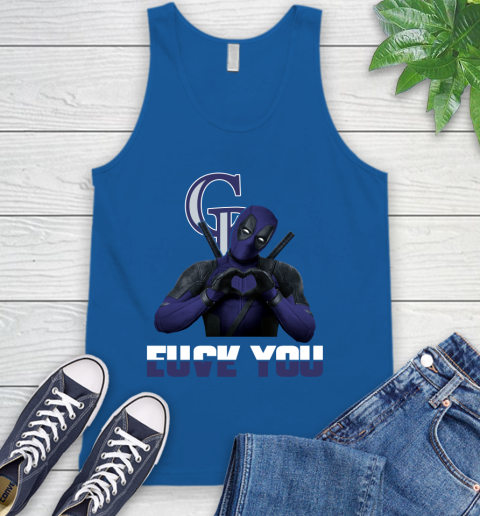 MLB Colorado Rockies Deadpool Love You Fuck You Baseball Sports Tank Top 4