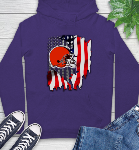 Cleveland Browns NFL Football American Flag Hoodie 5