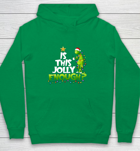 Grinch Is this jolly enough Noel merry christmas Youth Hoodie 4