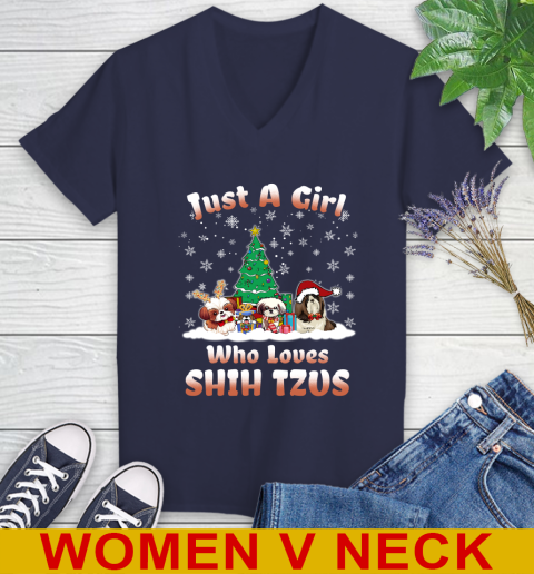 Christmas Just a girl who love shih tzus dog pet lover 225