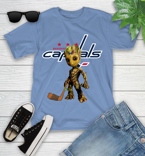 Washington Capitals NHL Hockey Groot Marvel Guardians Of The Galaxy Youth T-Shirt 11