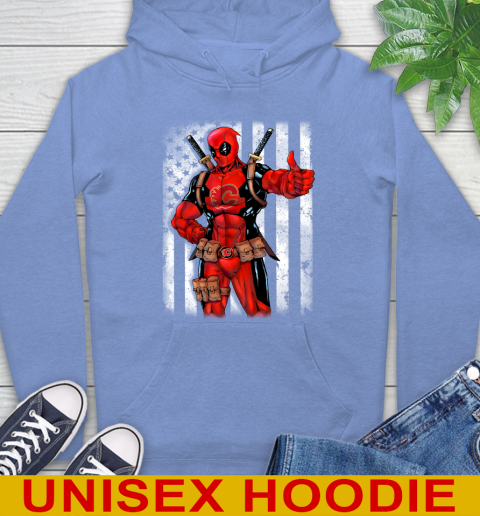 NHL Hockey Calgary Flames Deadpool American Flag Shirt Hoodie 11