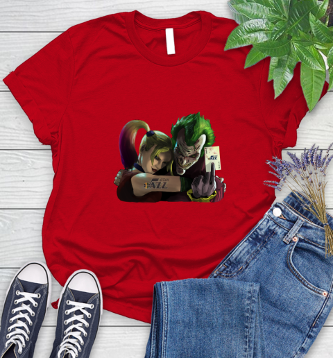Utah Jazz NBA Basketball Joker Harley Quinn Suicide Squad Women's T-Shirt 9