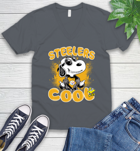 NFL Football Pittsburgh Steelers Cool Snoopy Shirt V-Neck T-Shirt 4