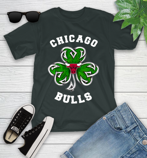 NBA Chicago Bulls Three Leaf Clover St Patrick's Day Basketball Sports Youth T-Shirt 6