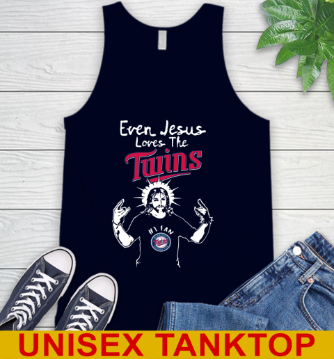 Minnesota Twins MLB Baseball Even Jesus Loves The Twins Shirt Tank Top 2
