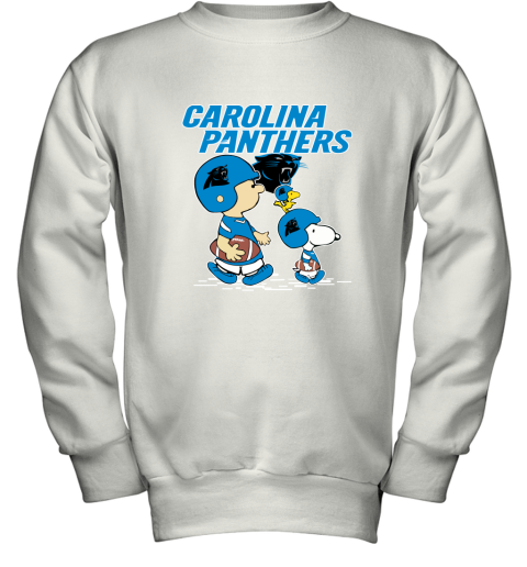 Carolia Panthers Let's Play Football Together Snoopy NFL Youth Sweatshirt